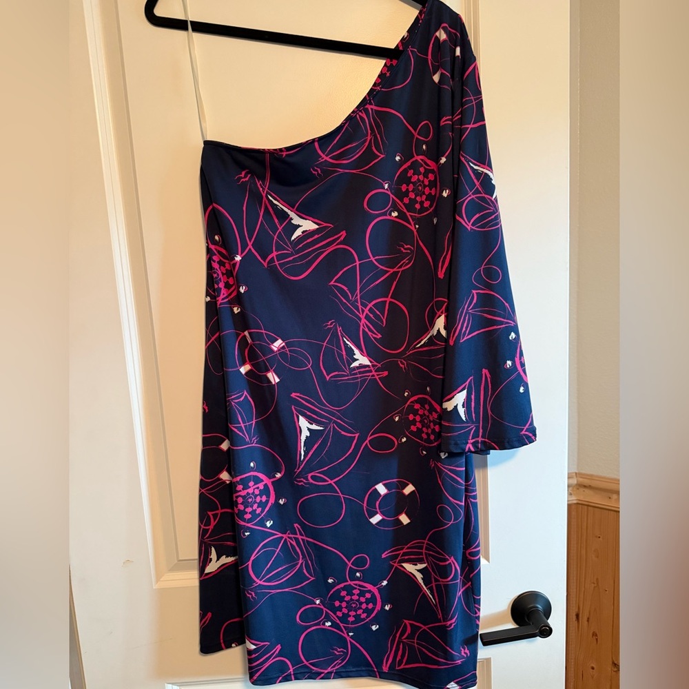 EUC Tracy Negoshian One Shoulder Dress